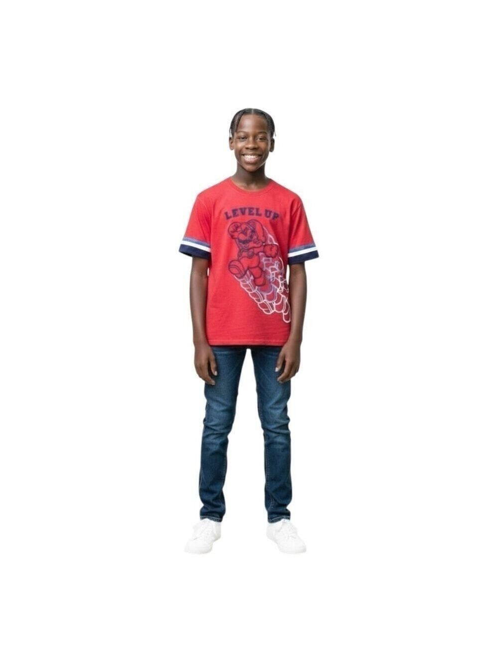 Super Mario Brothers Red Level Up T-Shirt Kids XXL 18